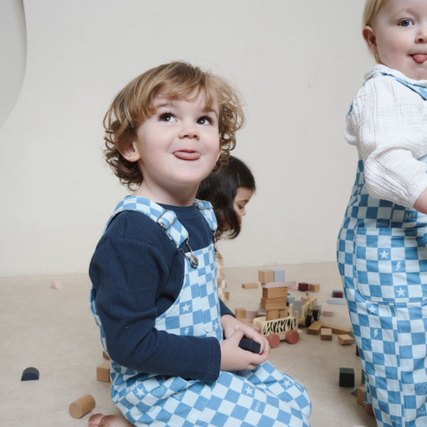 Miles & Me - Unisex Dungarees 6-12 months - Willow blue